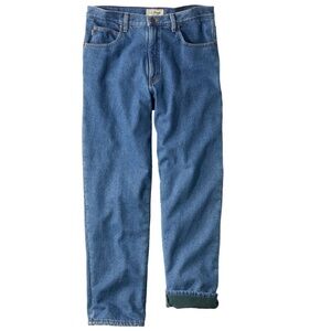 LL Bean Men's Double L Stonewashed Relaxed Fit Fleece-Lined Jeans 44/29